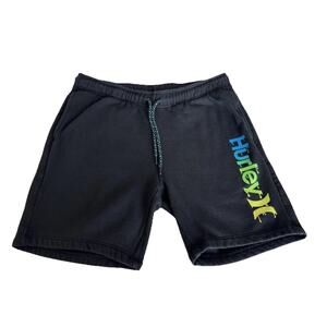 Hurley Men's Bottoms French Terry Black Drawstring Shorts Sz M